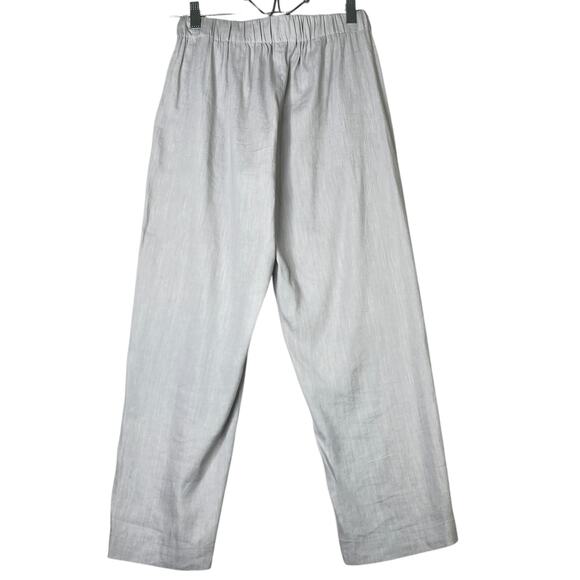 Babaton Aritzia Day Linen Pants Blue S Drawstring Waist Straight Leg Casual Crop - Picture 2 of 13